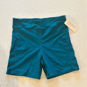 Bloomchic women’s high‎ rise bike biker shorts teal size 18-20 NWT